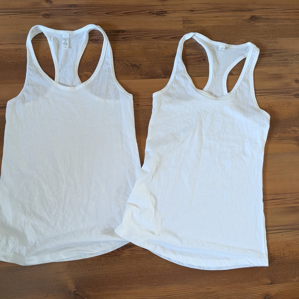 White Racerback Tank Tops